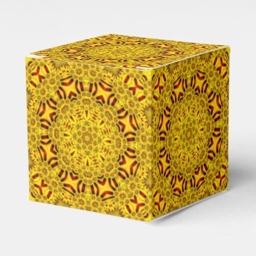 Marigolds Yellow  Red Vintage Kaleidoscope Favor Boxes