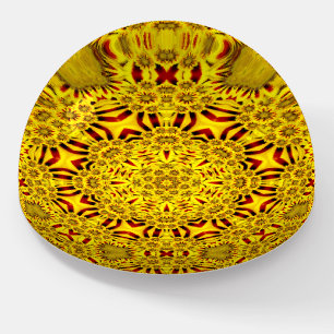 Marigolds Yellow & Red Vintage Kaleidoscope Paperweight