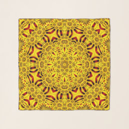 Marigolds Yellow &amp; Red Vintage Kaleidoscope Scarf