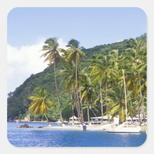 Marigot Bay, St. Lucia, Caribbean Square Sticker