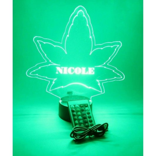 Marijuana Weed Pot Leaf Light Lamp LED Personalize (Front)