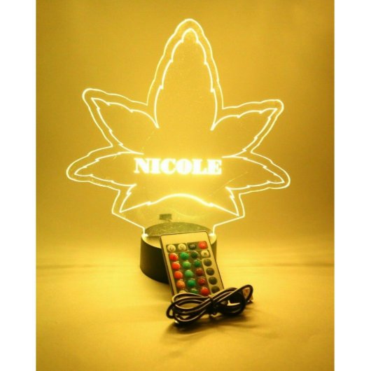 Marijuana Weed Pot Leaf Light Lamp LED Personalize (Front)