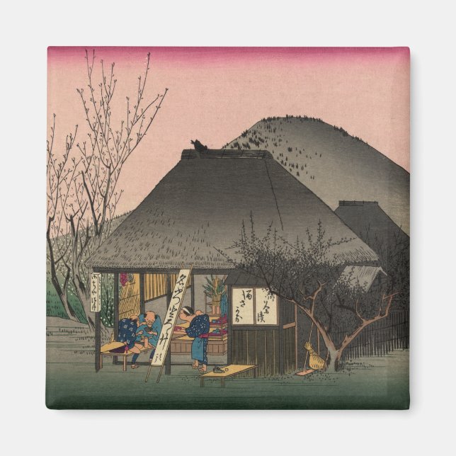 Mariko, 53 stations of the Tokaido Road, Hiroshige Magnet (Front)