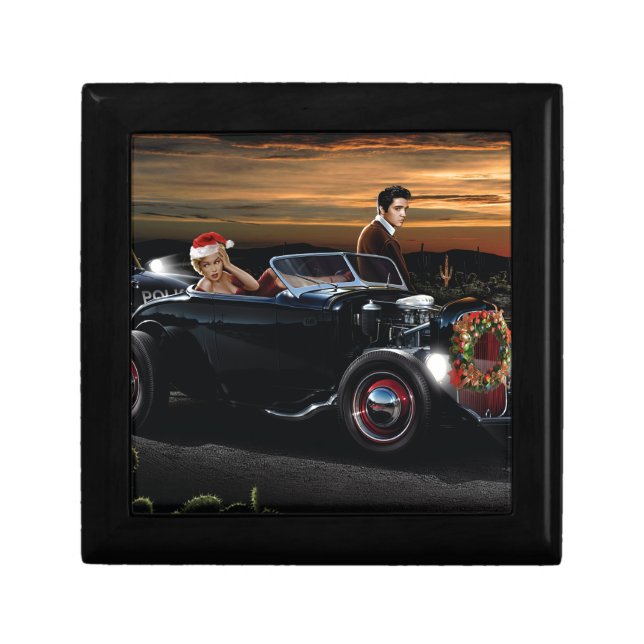 Marilyn and Elvis Christmas Joy Ride Jewelry Box (Front)