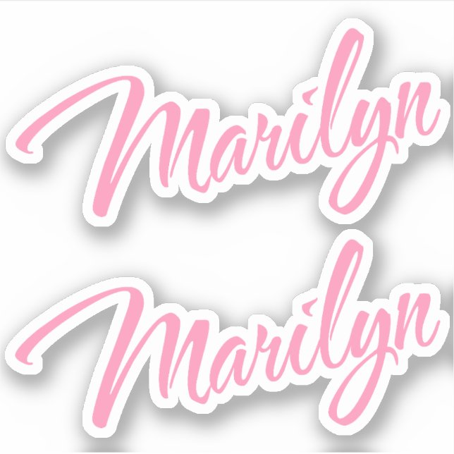 Marilyn Decorative Name in Pink x2 Sticker (Front)