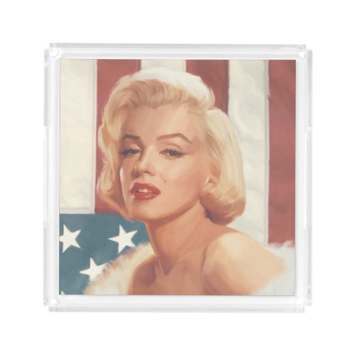 Marilyn Flag Acrylic Tray