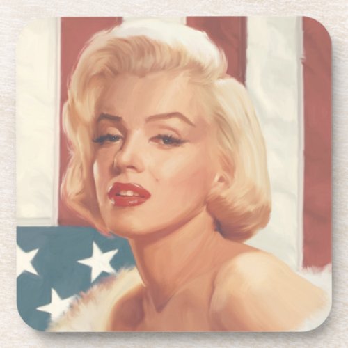 Marilyn Flag Beverage Coaster