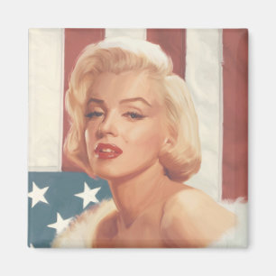 Marilyn Flag Magnet