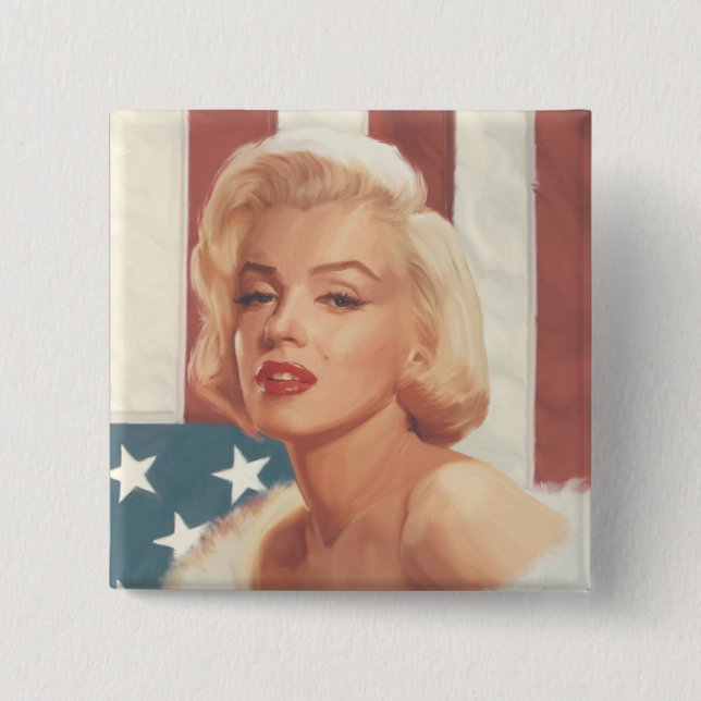 Marilyn Flag Pinback Button (Front)