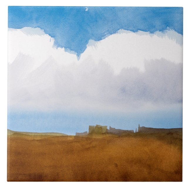 Marilyn Holmes Ceramic Tile "Study of Clouds" (Front)