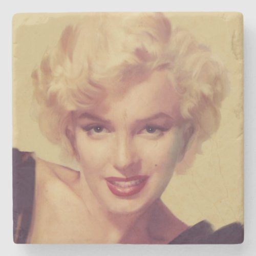 Marilyn in Black Stone Coaster