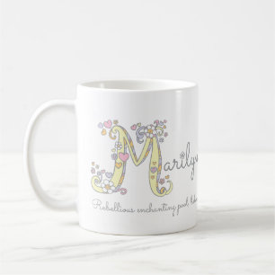 Marilyn letter M decorative name with meaning mug
