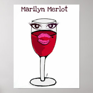 Marilyn Merlot Red Wine Glass Print