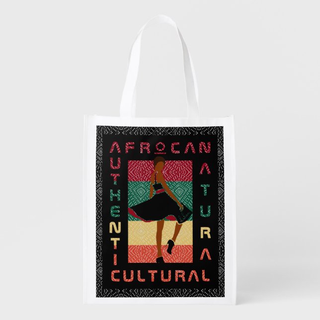 Marilyn MonFRO AFRoCA Afro Africa Black Woman Grocery Bag (Front)