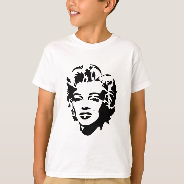 Marilyn Monroe Face Stencil Pop Art  T-Shirt (Front)