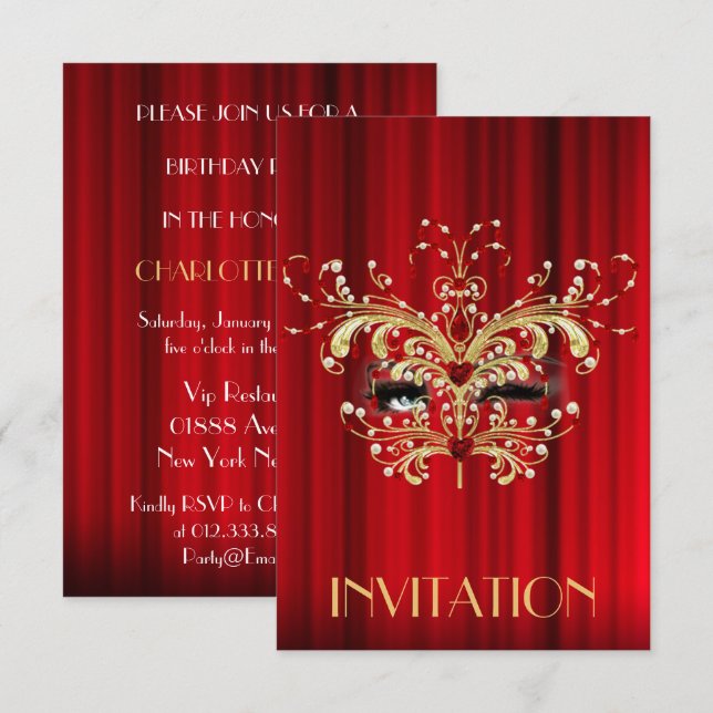 Marilyn Monroe Surprise Party Vip Invitation (Front/Back)