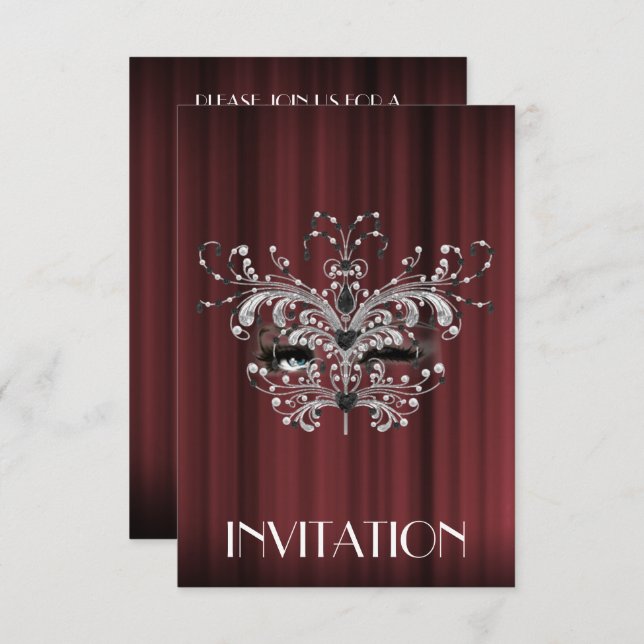 Marilyn Monroe Surprise Silver Burgundy Maroon Invitation (Front/Back)