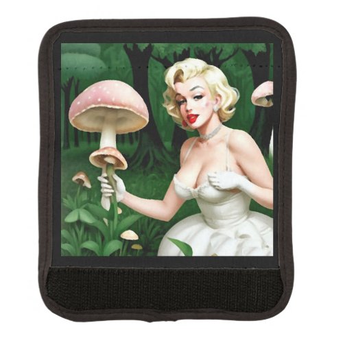 Marilyn mushroom fungi lovers unique luggage handle wrap