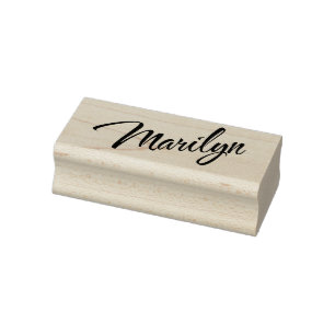 Marilyn name cursive decorative script font rubber stamp