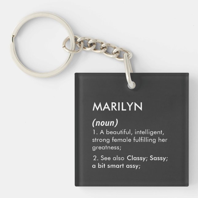 Marilyn name, Editable name, Custom name Keychain (Front)