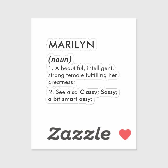 Marilyn name, Editable name, Custom name Sticker (Sheet)