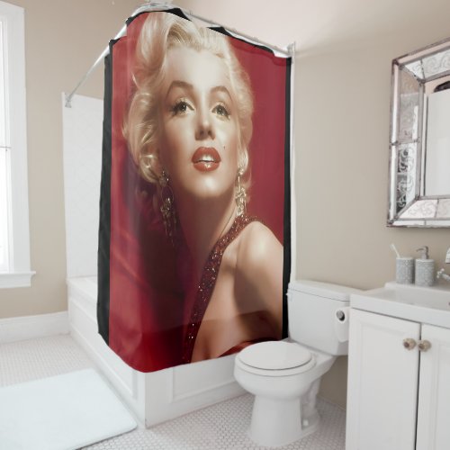 Marilyn vintage poster shower curtain