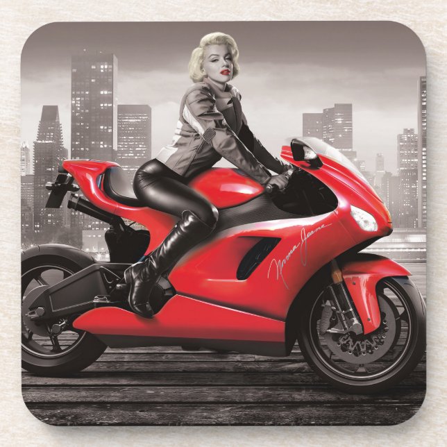 Marilyn's Motorcycle Beverage Coaster (Front)