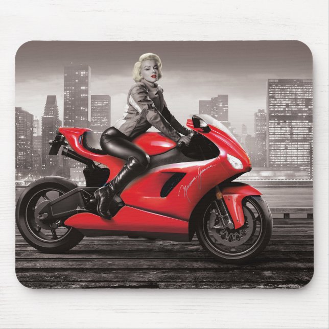 Marilyn's Motorcycle Mouse Pad (Front)
