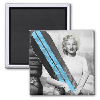 Marilyn's Snowboard Magnet by boulevardofdreams at Zazzle