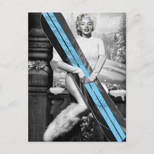 Marilyns Snowboard Postcard