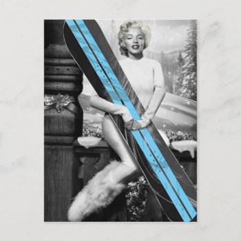 Marilyn's Snowboard Postcard by boulevardofdreams at Zazzle