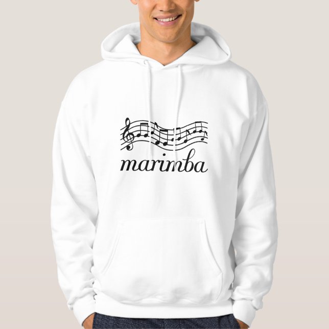 Marimba Black Music Staff Hoodie (Front)