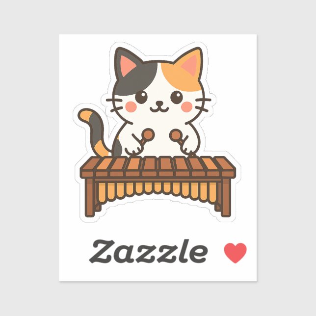 Marimba Calico Cat Art Sticker (Sheet)