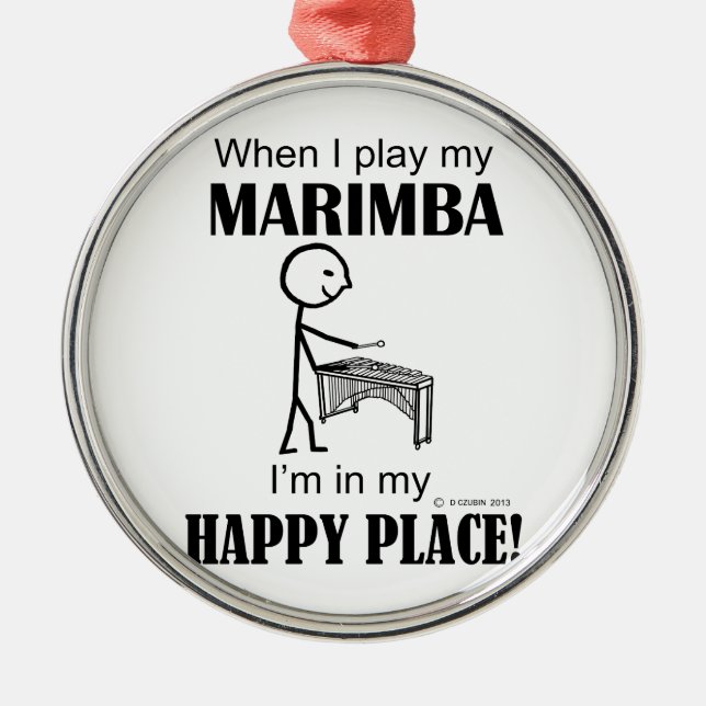 Marimba Happy Place Metal Ornament (Front)