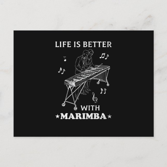 Marimba Jazz Xylophone Player Vibraphone Musician Postcard (Front)