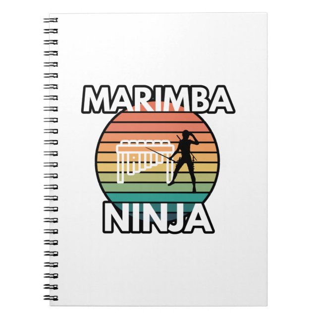 Marimba Ninja Percussionist Musician Marching Band Notebook (Front)