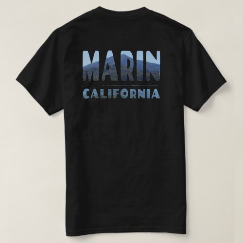 Marin California Mt Tamalpais in LETTERS Design  T_Shirt