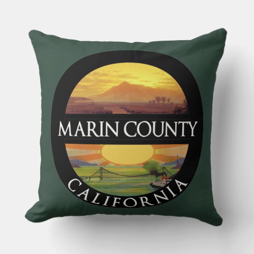 Marin County Mount Tamalpais T_Shirt Throw Pillow