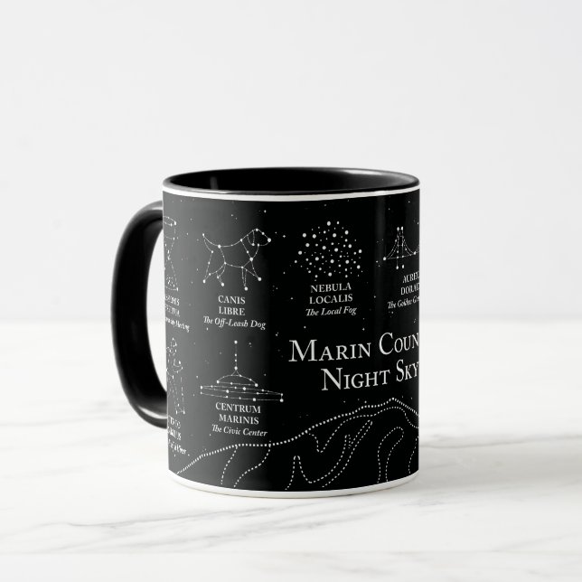 Marin County Night Sky 11 oz mug black (Front Left)