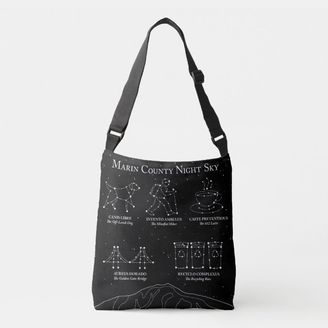 Marin County Night Sky Medium Cross Body Bag Black (Front)