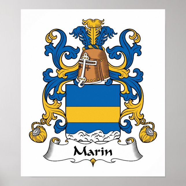 Marin Family Crest Poster (Front)