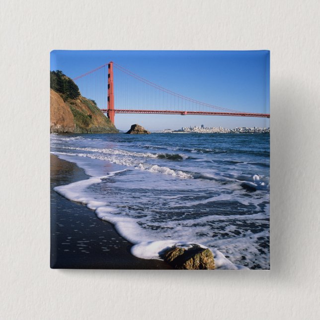 Marin Headlands, Golden Gate Bridge; San Pinback Button (Front)