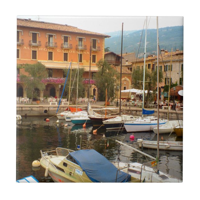 Marina at Menaggio, Lake Como Tile (Front)