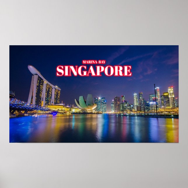 Marina Bay At Night 2 - Singapore Poster (Front)