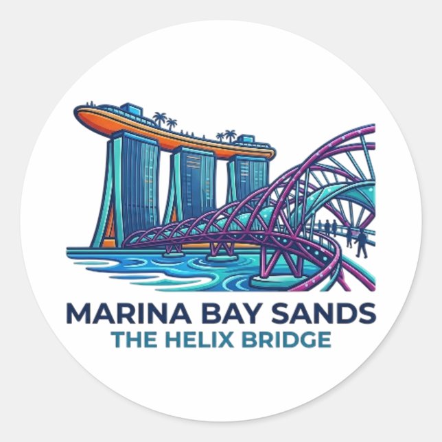 MARINA BAY SANDS CLASSIC ROUND STICKER (Front)