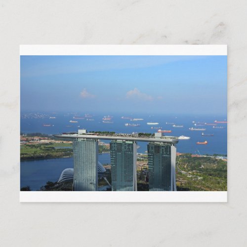 Marina Bay Sands luxury ship shaped hotel Postcard