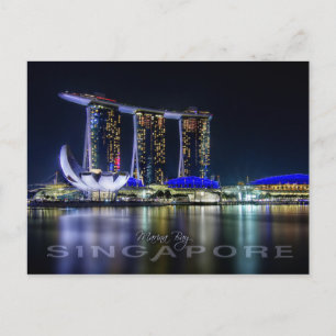 Marina Bay, Singapore at night Postcard