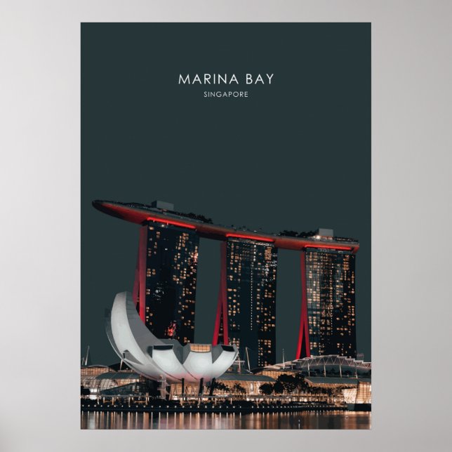 Marina Bay, Singapore Travel Artwork Poster (Front)