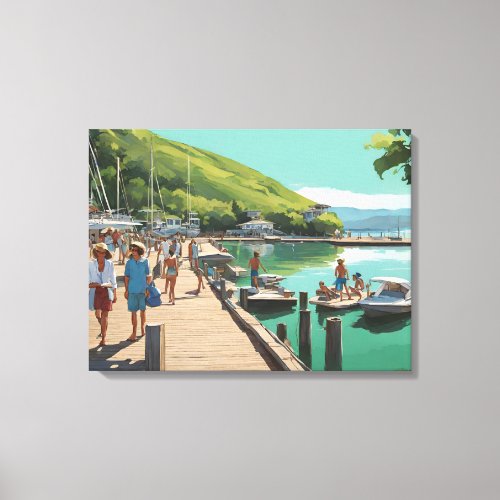 Marina Boat Dock Canvas Print