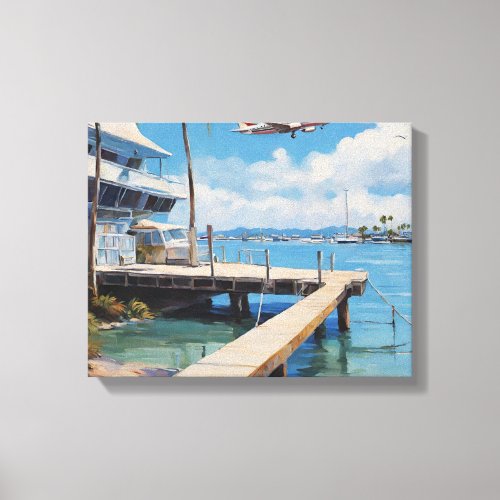 Marina Boat Dock Canvas Print